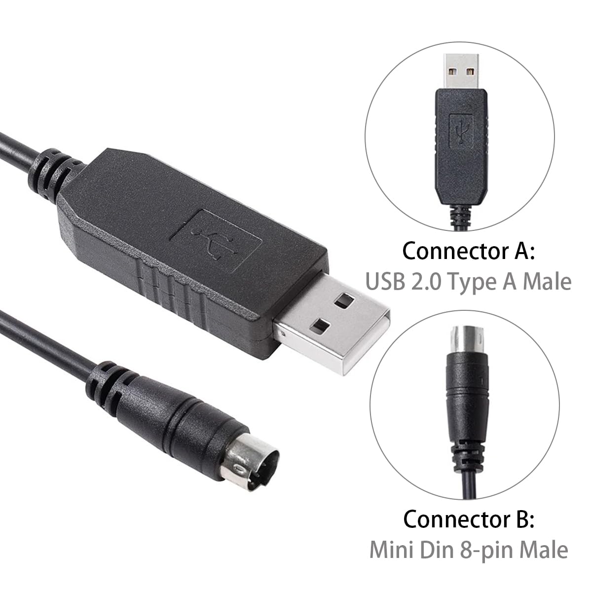 Amazon.com: USB to Mini Din 8-Pin RS232 Cable with PL2303GT Chip